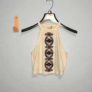 White Embroidered Crop - Pacsun